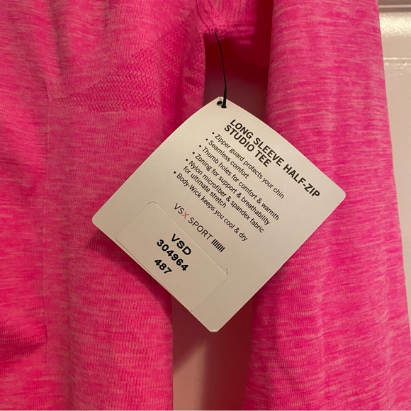 VSX Victoria's Secret Sport Studio Half-Zip Jacket Neon Pink Melange, L, NWT - Picture 10 of 10